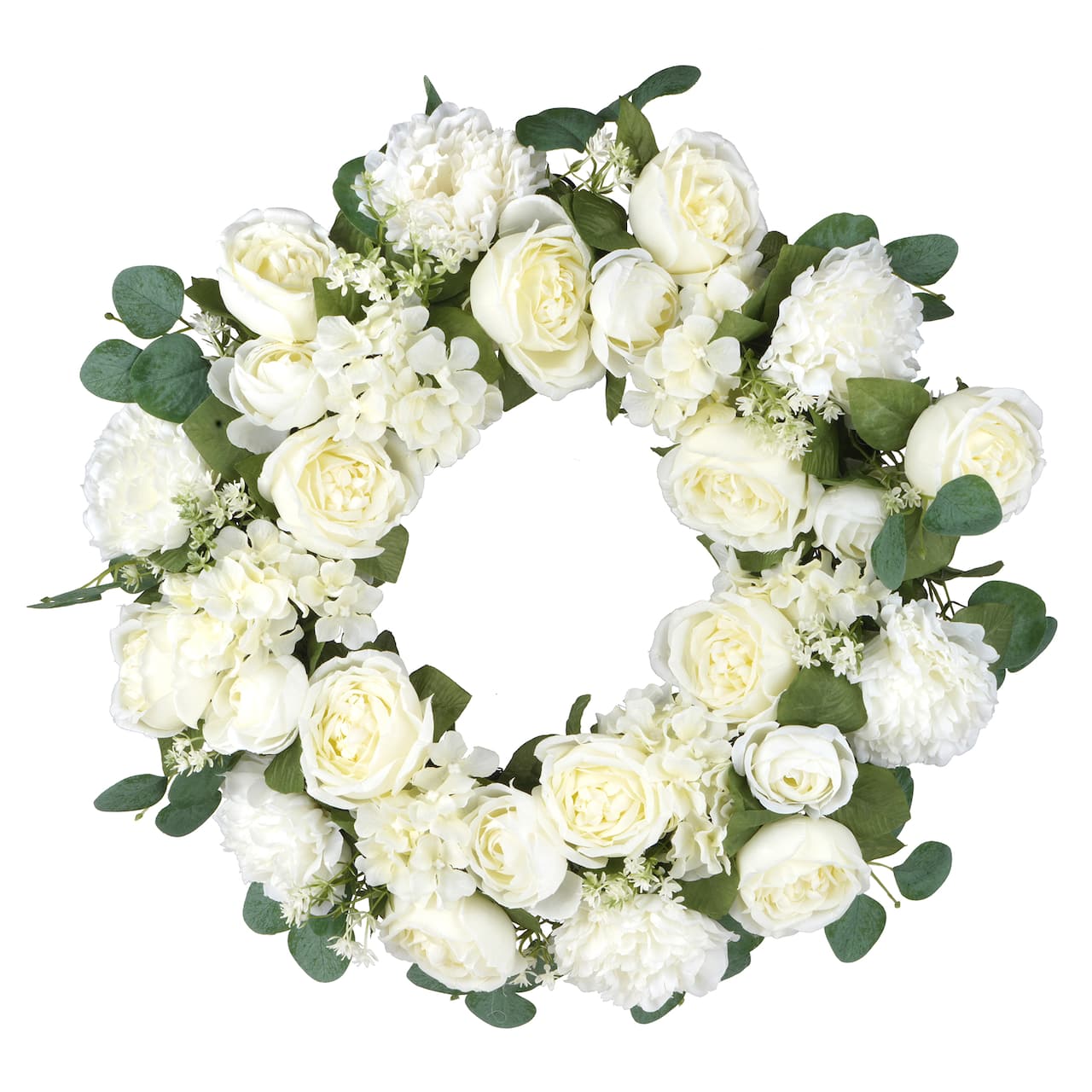 22" Cream Peony & Hydrangea Mix Wreath by Ashland®
